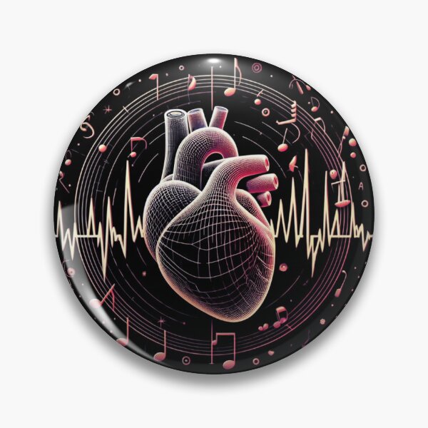 Item preview, Heart Rhythm Pulses and Music Notes designed and sold by byvarol.