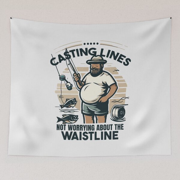 Item preview, Dadbod Casting Lines Not worrying About The Waistline designed and sold by Daqomm.