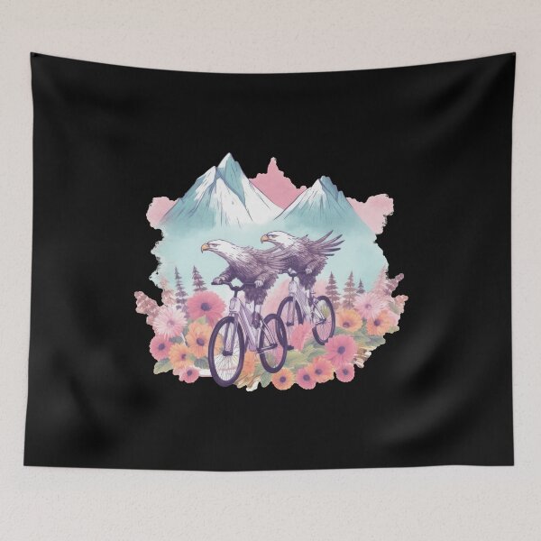 Item preview, Majestic eagles as sporty mountain bikers designed and sold by WallGemsArt.