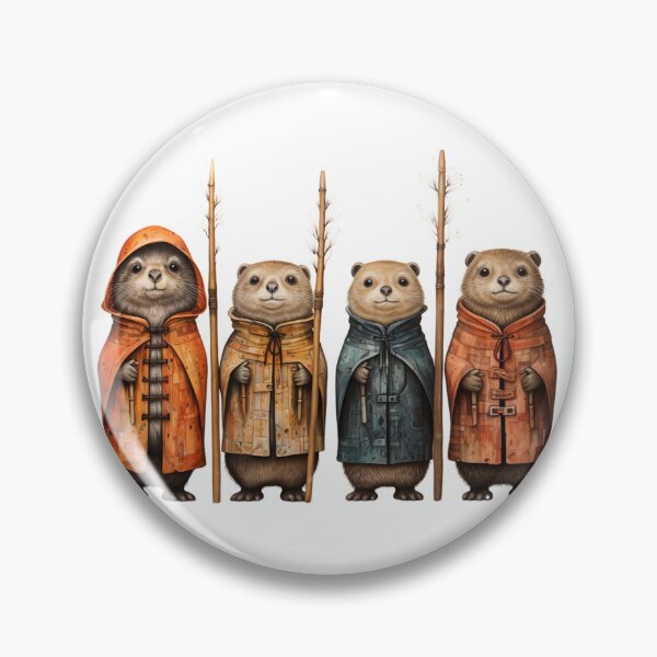 Item preview, 4 groundhogs in spring, stickers, t-shirts designed and sold by pencil-art98.