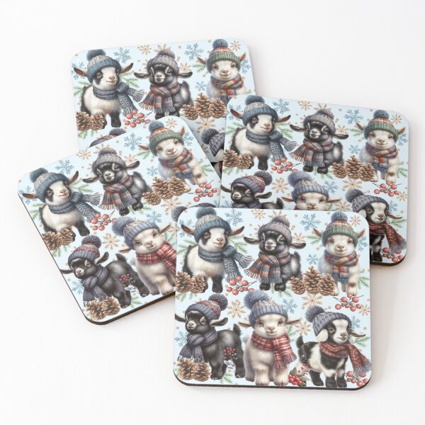 Item preview, Baby Goats in Winter Hats and Scarves designed and sold by Animals-on-me.