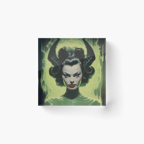 Item preview, retro woman with horns designed and sold by sweetanndspooky.