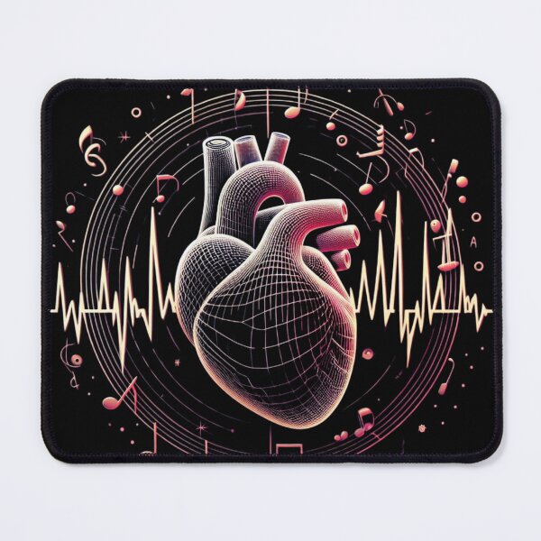 Item preview, Heart Rhythm Pulses and Music Notes designed and sold by byvarol.