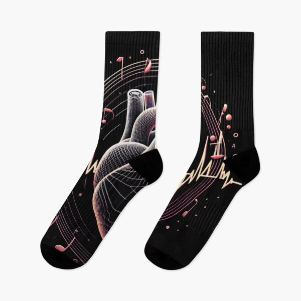 Item preview, Heart Rhythm Pulses and Music Notes designed and sold by byvarol.