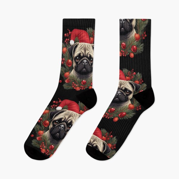 Item preview, Cheerful Christmas Pug designed and sold by MiduImages.