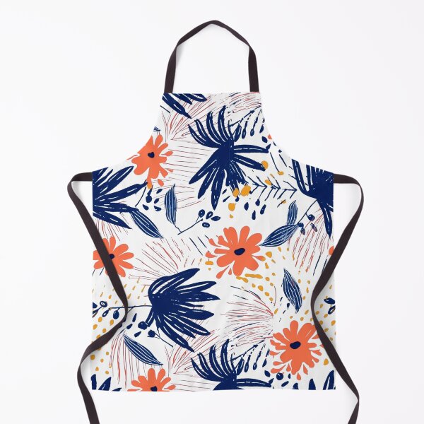 Item preview, Cute Coral and Dark Blue Botanical Floral Pattern by Bossy Cat Home designed and sold by BossyCatHome.