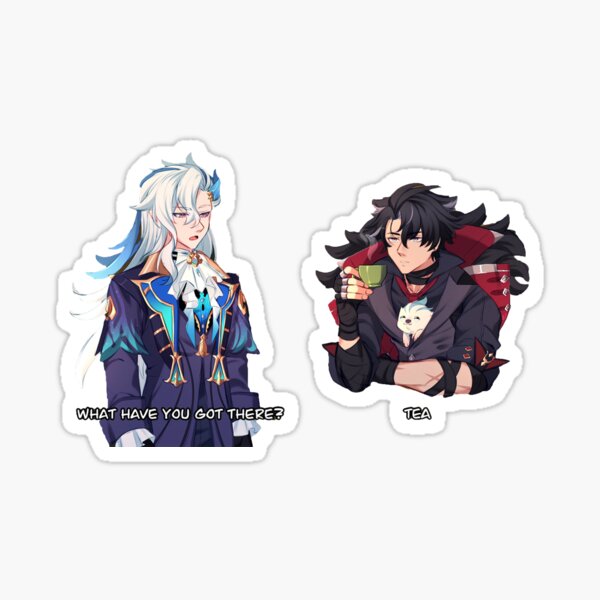 neuvillette & wriothesley discussion Sticker