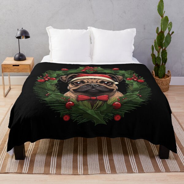 Item preview, Cheerful Christmas Pug designed and sold by MiduImages.