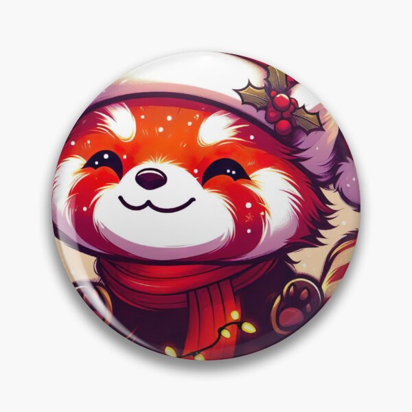 Item preview, "Festive Red Panda Cartoon: Christmas Hat Joy in Vector Illustration" designed and sold by Huycao211.