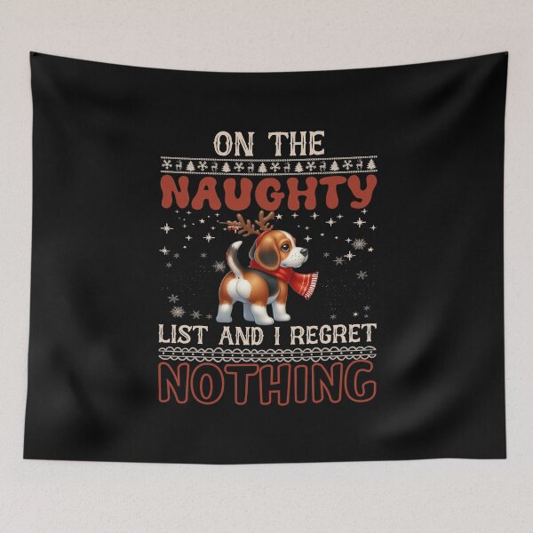 Item preview, "Beagle on the Naughty List: No Regrets Christmas Vibes" designed and sold by Xhevahir.