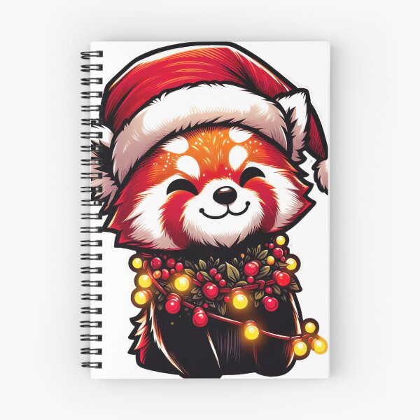 Item preview, "Festive Red Panda Cartoon: Christmas Hat Joy in Vector Illustration" designed and sold by Huycao211.