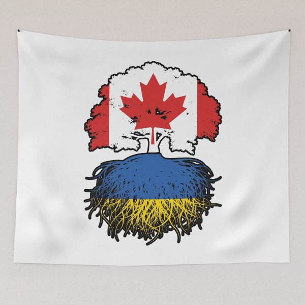 Item preview, Ukraine Ukrainian Canadian Canada Tree Roots Flag designed and sold by FlagX.