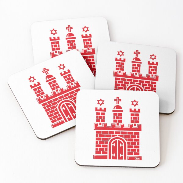 Item preview, Hamburg coat of arms (Free Hanseatic City / Gate to the World / Red) designed and sold by Roderix.
