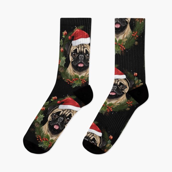 Item preview, Cheerful Christmas Pug designed and sold by MiduImages.