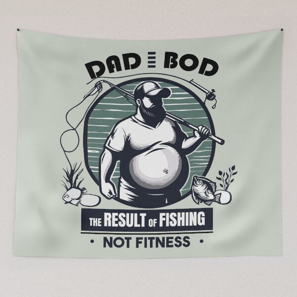Item preview, Cartoon Dadbod The Result Of Fishing Not Fitness designed and sold by Daqomm.