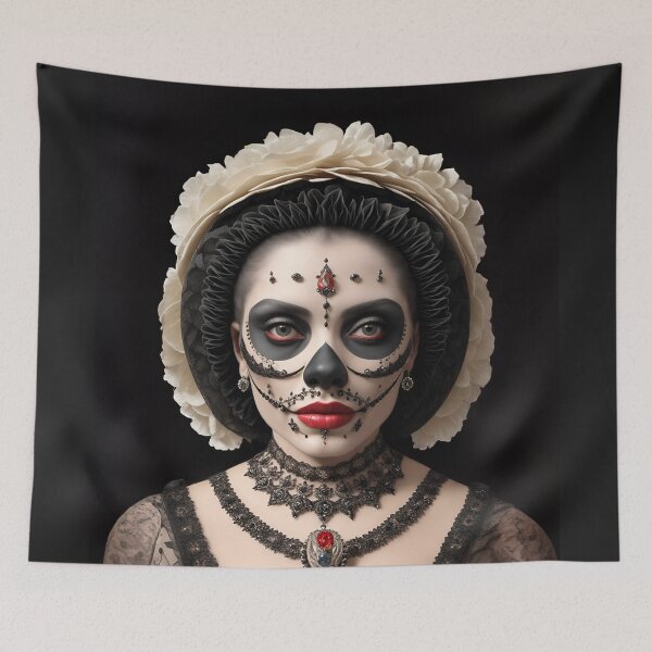 Item preview, Elegant gorgeous La Calavera Catrina, Lady of the afterlife, the Elegant Skull designed and sold by Fantasymachine.