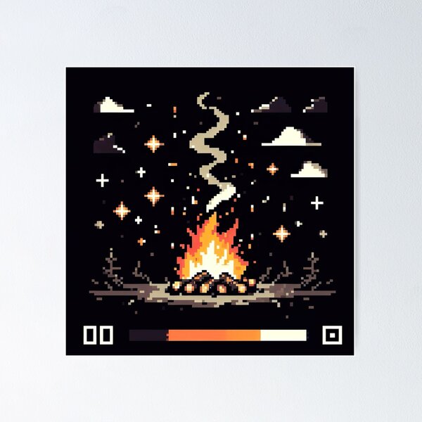 Item preview, "Vibrant Pixel Fire Art: Retro-Inspired Flames in Digital Pixel Graphic" designed and sold by Huycao211.