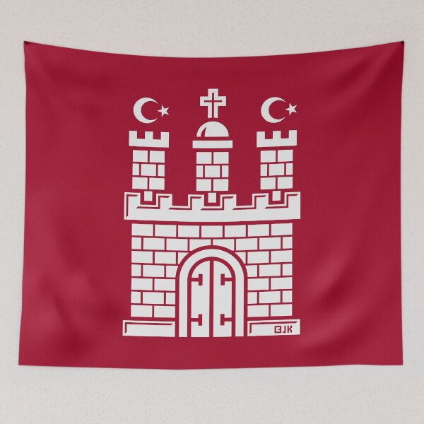 Item preview, Hamburg Coat of Arms with Crescent Moon (Turkish/White) designed and sold by Roderix.