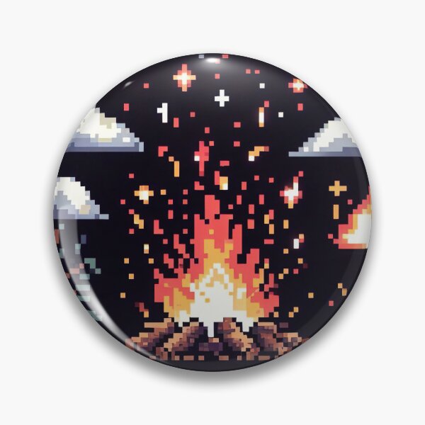 Item preview, "Vibrant Pixel Fire Art: Retro-Inspired Flames in Digital Pixel Graphic" designed and sold by Huycao211.