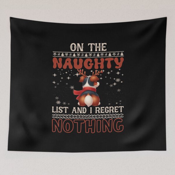 Item preview, "Border Cillie on the Naughty List: No Regrets Christmas Vibes" designed and sold by Xhevahir.
