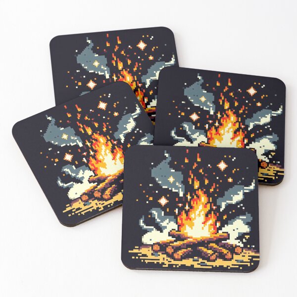 Item preview, "Vibrant Pixel Fire Art: Retro-Inspired Flames in Digital Pixel Graphic" designed and sold by Huycao211.