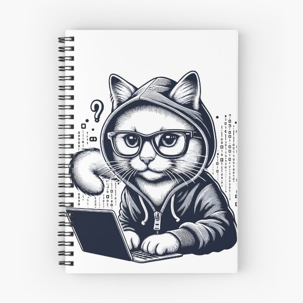Item preview, Hacker Cat - Funny Animals - Geek Cat Programmer designed and sold by InkCraftHouse.