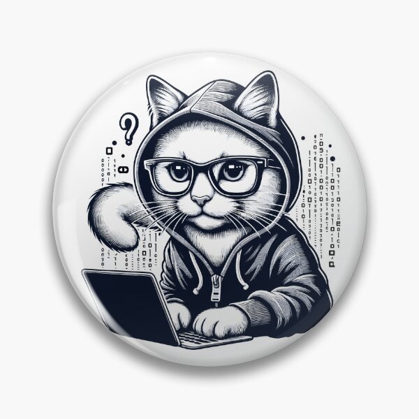 Item preview, Hacker Cat - Funny Animals - Geek Cat Programmer designed and sold by InkCraftHouse.