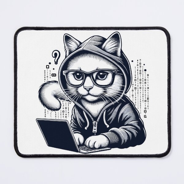 Item preview, Hacker Cat - Funny Animals - Geek Cat Programmer designed and sold by InkCraftHouse.