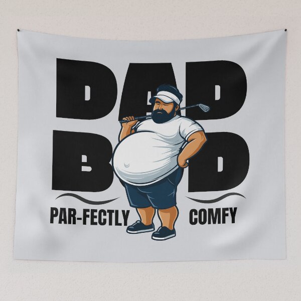 Item preview, Funny Cartoon Dad Bod Par-Fectly Comfy Golf Joke designed and sold by Daqomm.