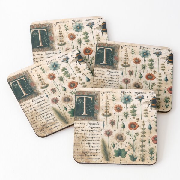 Item preview, Ancient Botanicals Monogrammed With Letter T designed and sold by JaneBawn.