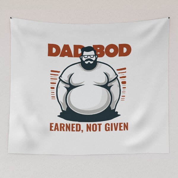 Item preview, Minimalist Cool Funny Dad Bod Earned Not Given designed and sold by Daqomm.