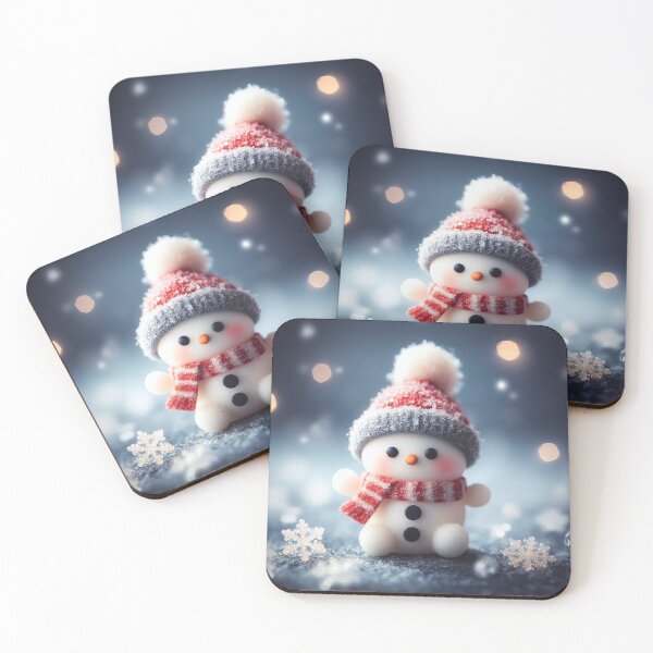 Item preview, Snowman with red scarf and hat on snowy background. Christmas and New Year concept. designed and sold by DenisAgati.