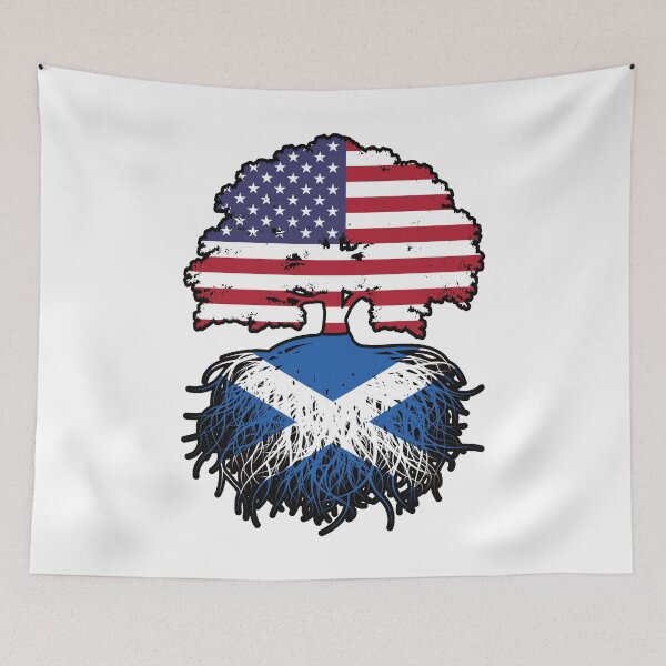 Item preview, Scotland Scottish American USA Tree Roots Flag designed and sold by FlagX.