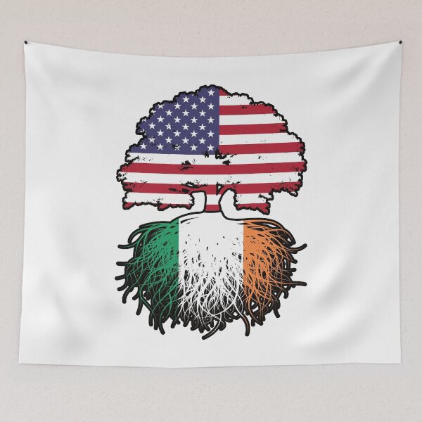 Item preview, Ireland Irish American USA United States America Tree Roots Flag designed and sold by FlagX.
