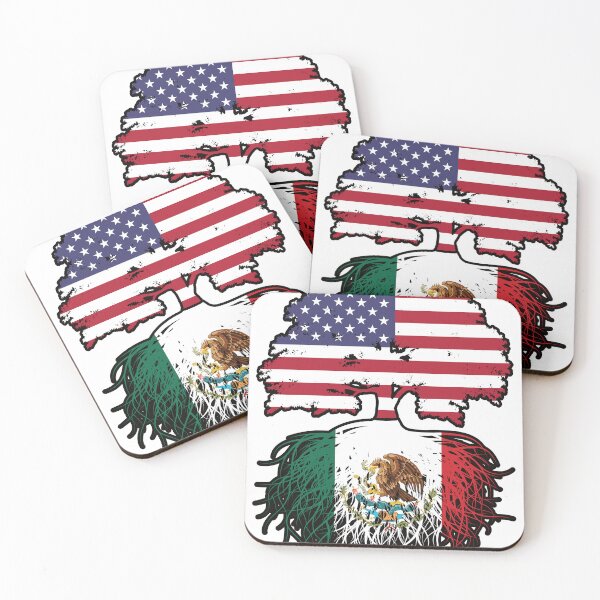 Item preview, Mexico Mexican American USA Tree Roots Flag designed and sold by FlagX.