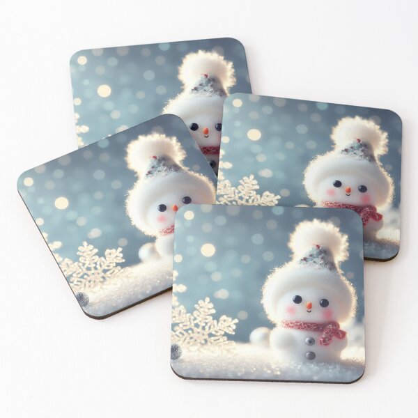 Item preview, Snowman on snow with bokeh background. Christmas greeting card designed and sold by DenisAgati.