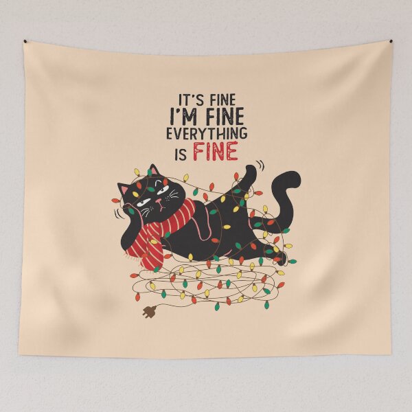 Item preview, It's Fine. I'm Fine. Everything is Fine - Cat Lover designed and sold by LazyCaat.
