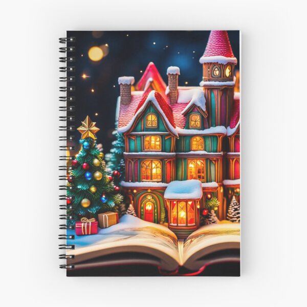 Item preview, Cute Adorable Miniature Houses With Christmas Tree On An Open Book, Christmas Light and Christmas Decorations - Joyful Christmas - Snowy Winter designed and sold by MyArt23.