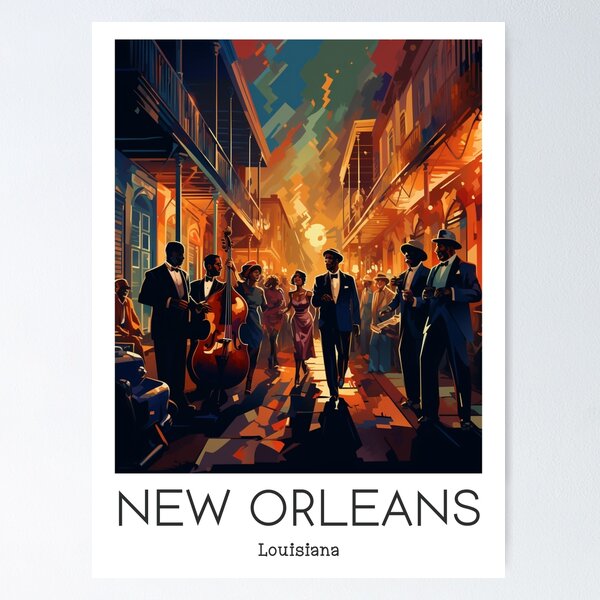 Store New Orleans Poster Bourbon Street by Alecse | XL Collector Edition 20ex | New Orleans Travel Poster | US Gallery Wall Print Louisiana