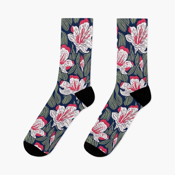 Item preview, Red And Blue Tropical Lilly Seamless Pattern by Bossy Cat Home designed and sold by BossyCatHome.