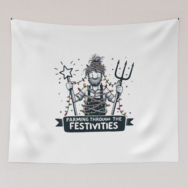 Item preview, Festive Farmer Tangled in Holiday Cheer designed and sold by MAPDDesigns.
