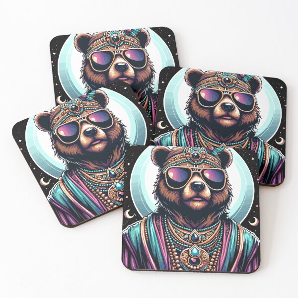 Item preview, Bohemian Bear - Retro Vintage Style - Animals designed and sold by InkCraftHouse.