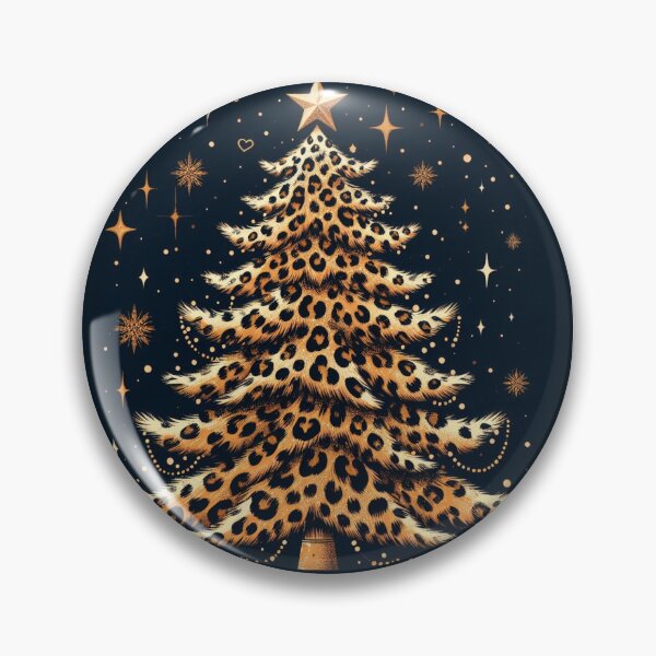 Item preview, Gold Leopard Print Christmas Tree leopard Canvas Wall Art Pattern Jaguar Bengal Cat Pattern Eclectic Exotic designed and sold by CoffeeIsATrip.