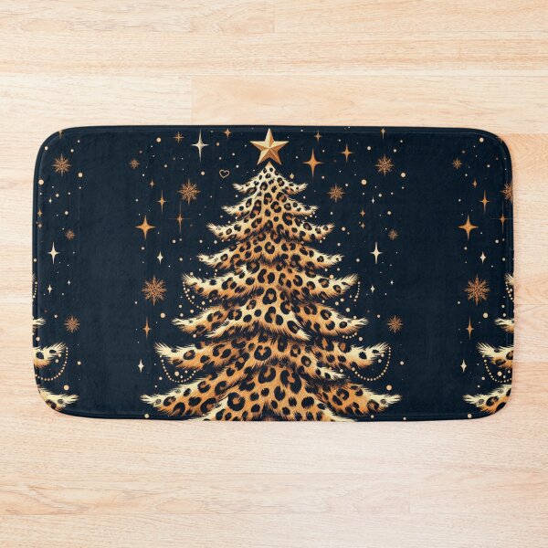 Item preview, Gold Leopard Print Christmas Tree leopard Canvas Wall Art Pattern Jaguar Bengal Cat Pattern Eclectic Exotic designed and sold by CoffeeIsATrip.