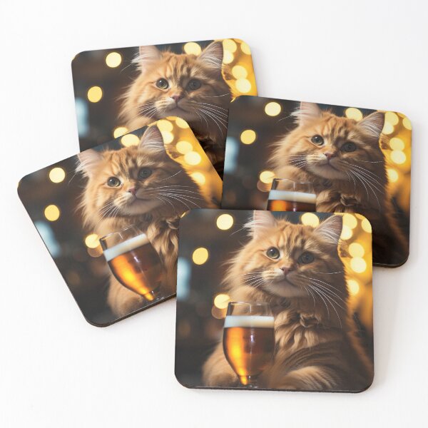 Item preview, Hard Working Hard Drinking Cat designed and sold by OriginalBeerCat.