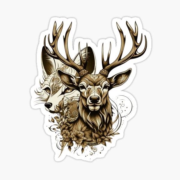Stag and Vixen Sticker