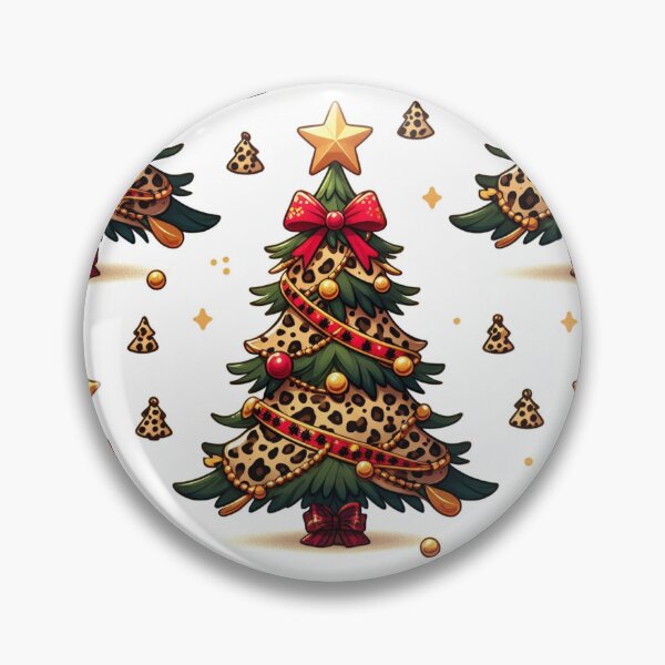 Item preview, Gold Red Leopard Print Christmas Tree leopard Canvas Wall Art Pattern Jaguar Bengal Cat Pattern Eclectic Exotic designed and sold by CoffeeIsATrip.