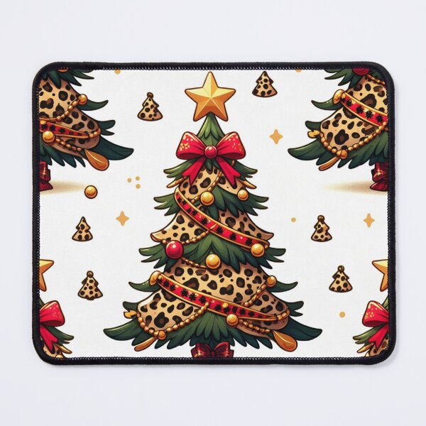 Item preview, Gold Red Leopard Print Christmas Tree leopard Canvas Wall Art Pattern Jaguar Bengal Cat Pattern Eclectic Exotic designed and sold by CoffeeIsATrip.