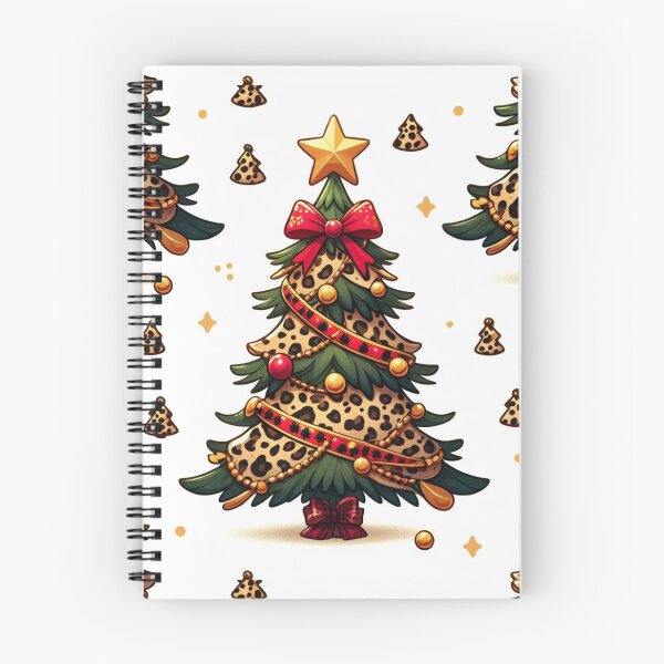 Item preview, Gold Red Leopard Print Christmas Tree leopard Canvas Wall Art Pattern Jaguar Bengal Cat Pattern Eclectic Exotic designed and sold by CoffeeIsATrip.