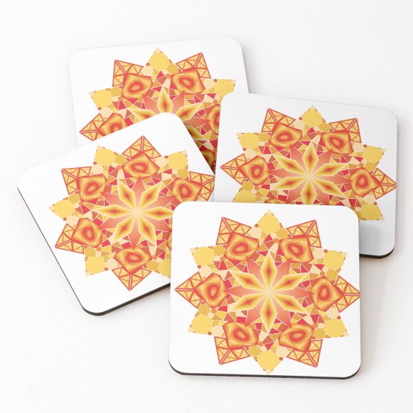 Item preview, Red and Yellow Geometric Star with Hexagonal Twirls designed and sold by DHTDesigns.